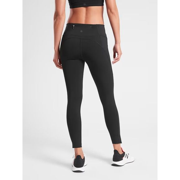 Athleta Velocity Stash Pocket 7/8 Tight Black Pockets LARGE - Picture 2 of 8